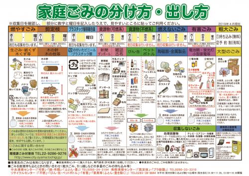 （A3概要版）家庭ごみの分け方・出し方