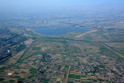 空から見た渡良瀬遊水地