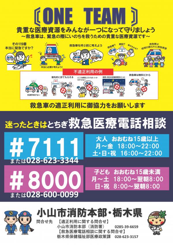 救急車の適正利用のお願い