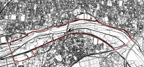 小山栃木都市計画緑地の変更位置図