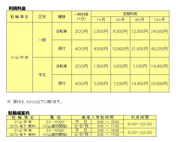 利用料金・駐車場案内