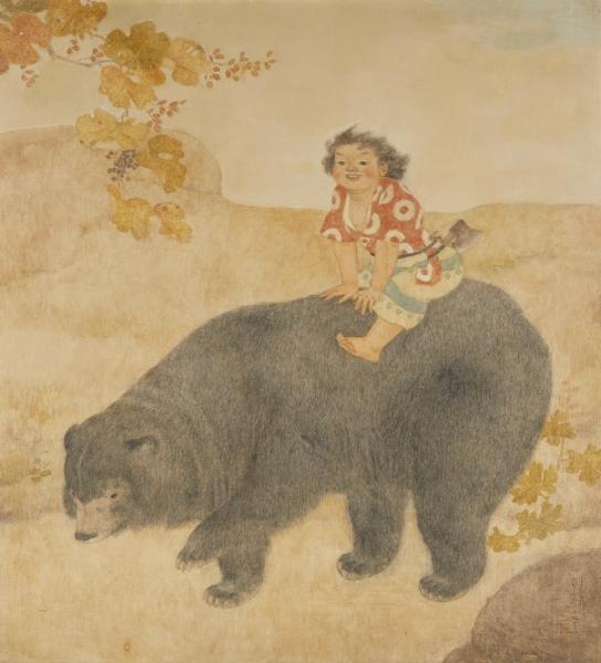 小杉放菴《金太郎遊行》1944年 栃木県立美術館